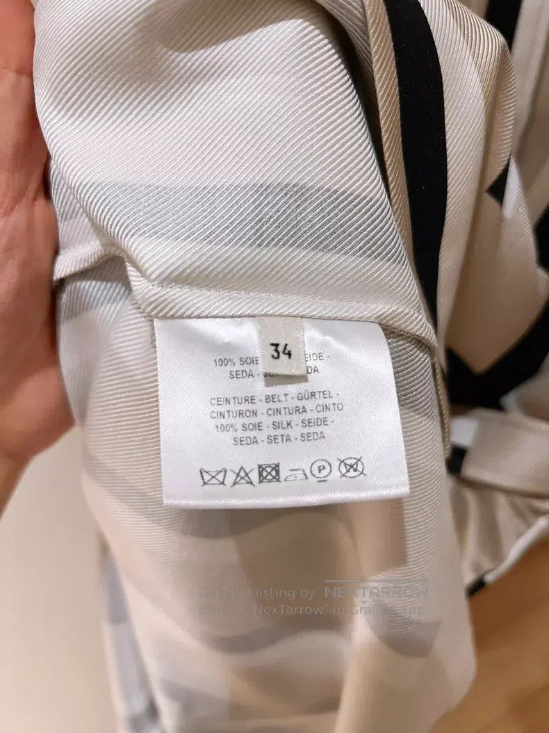 Hermes Hermes Milk Black Full Logo Silk Shirt Dress Size XXS / US 00 / IT 34 - 9 Thumbnail