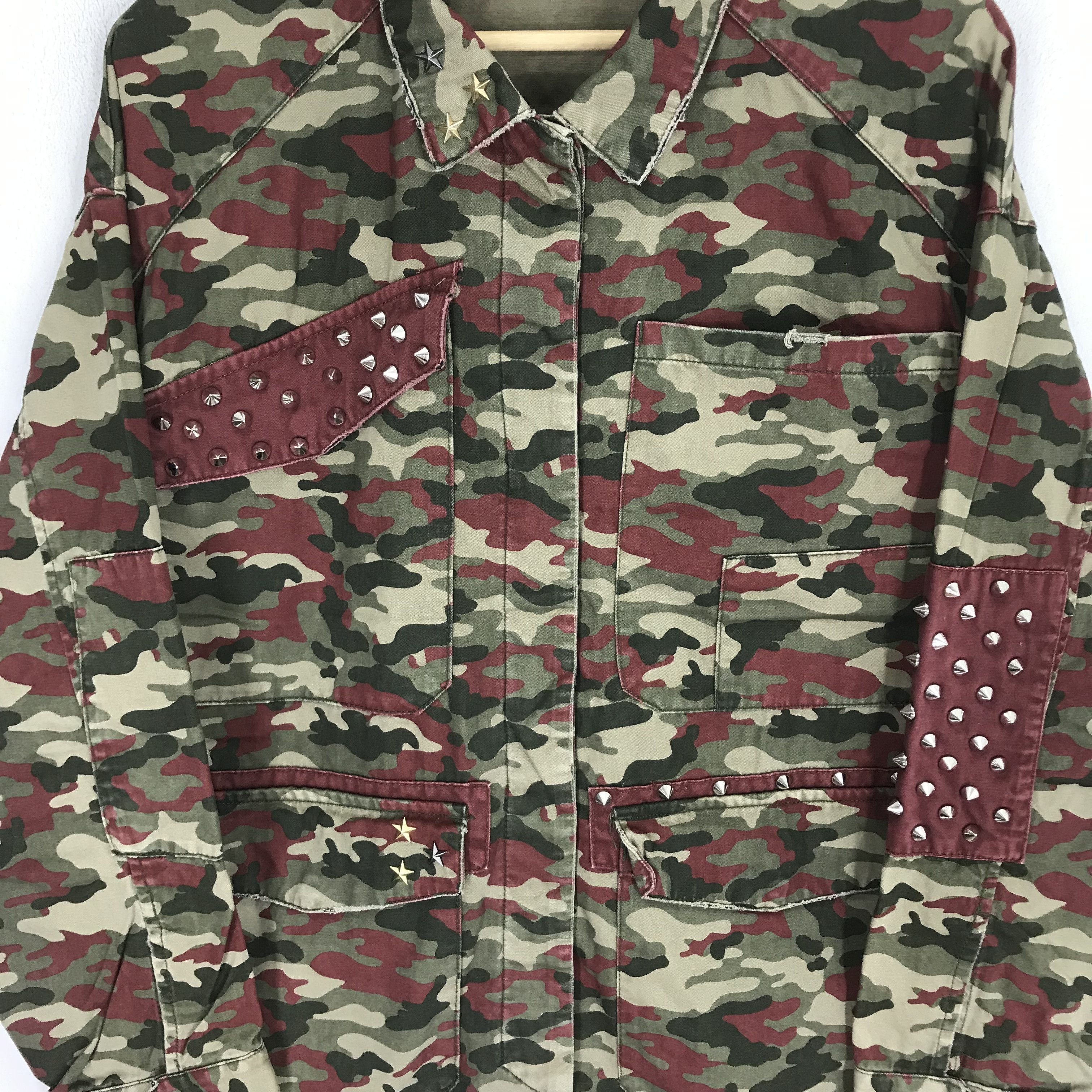 Vintage Vintage Zara Stud Punk Military Camouflage Outfits Jacket Size US M / EU 48-50 / 2 - 3 Thumbnail