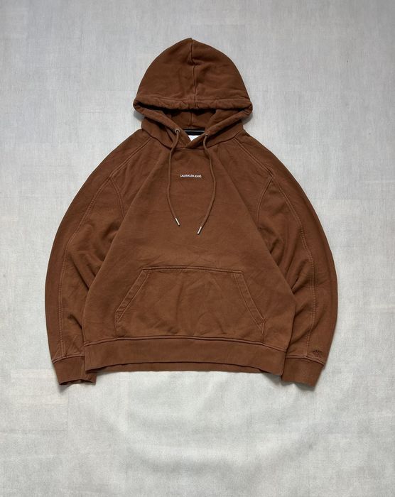 Calvin Klein Hoodie Calvin Klein Jeans central logo brown travis scott ...