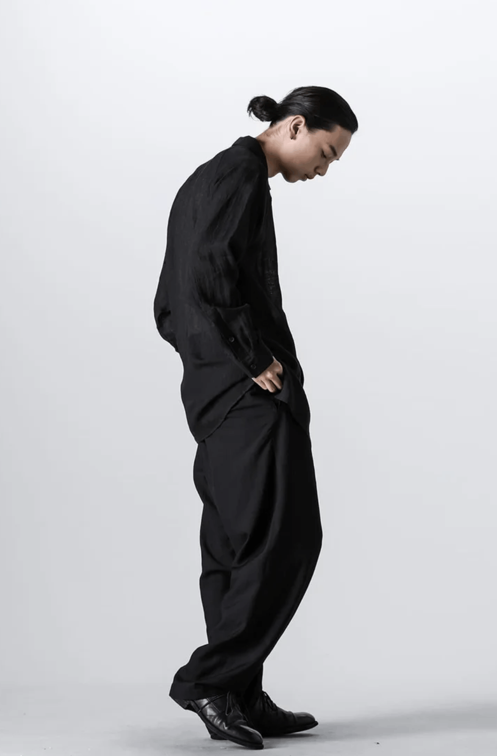 Yohji Yamamoto Yohji Yamamoto Pour Homme - Linen ATTACHED COLLAR BLOUSE Size US M / EU 48-50 / 2 - 9 Thumbnail