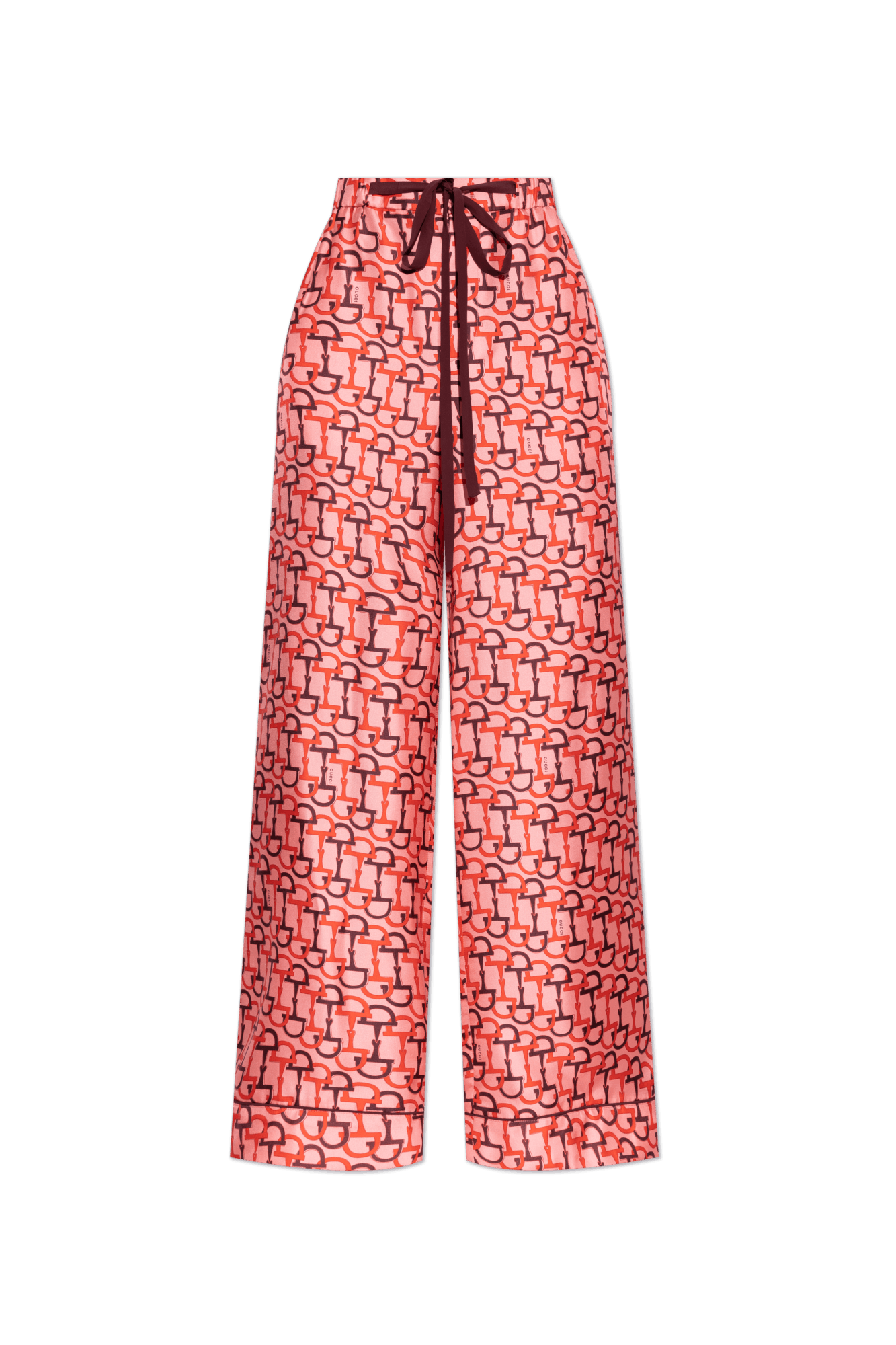 Gucci o1la5ras0526 Printed Silk Pants in Pink Size 34" / US 12 / IT 48 - 1 Thumbnail