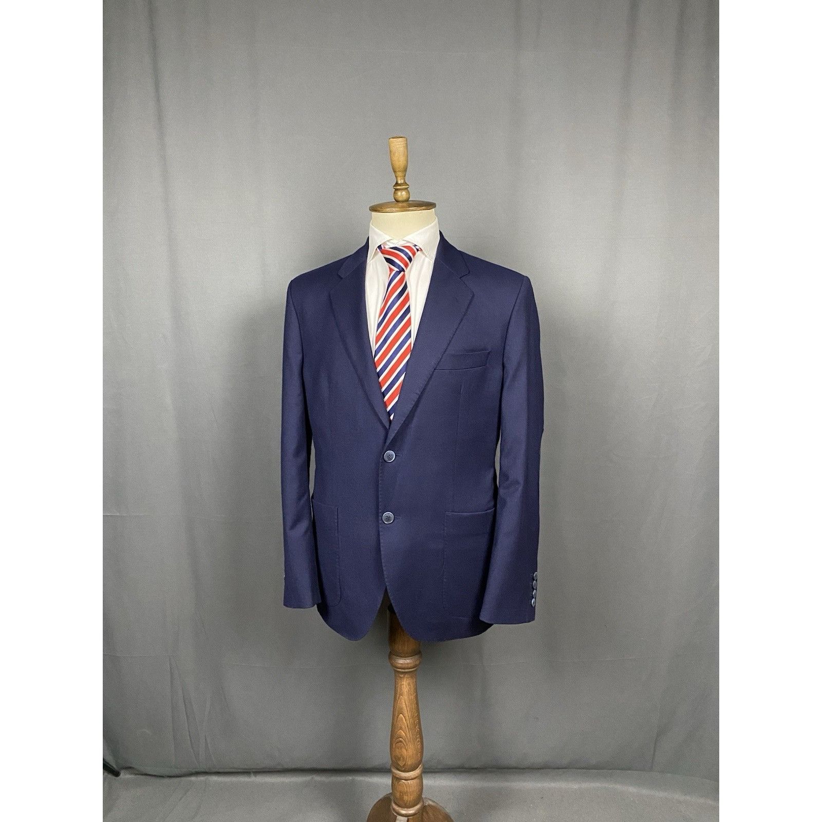 Hackett MINT! Hackett London Men's Blue Twill Wool Blazer Sportcoat Size 42R - 2 Thumbnail