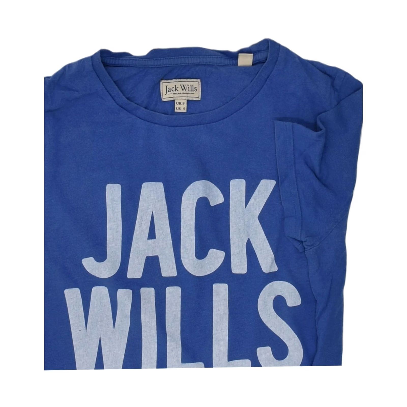 Jack Wills JACK WILLS Womens T-Shirt Top Blue Small Cotton Graphic AB40 Size M / US 6-8 / IT 42-44 - 3 Thumbnail