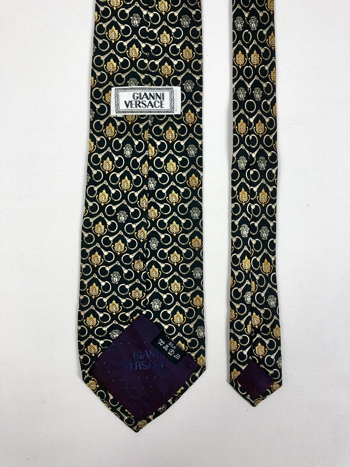 Versace Vtg Gianni Versace Medusa Monogram Silk Tie Made in Italy Size ONE SIZE - 5 Thumbnail