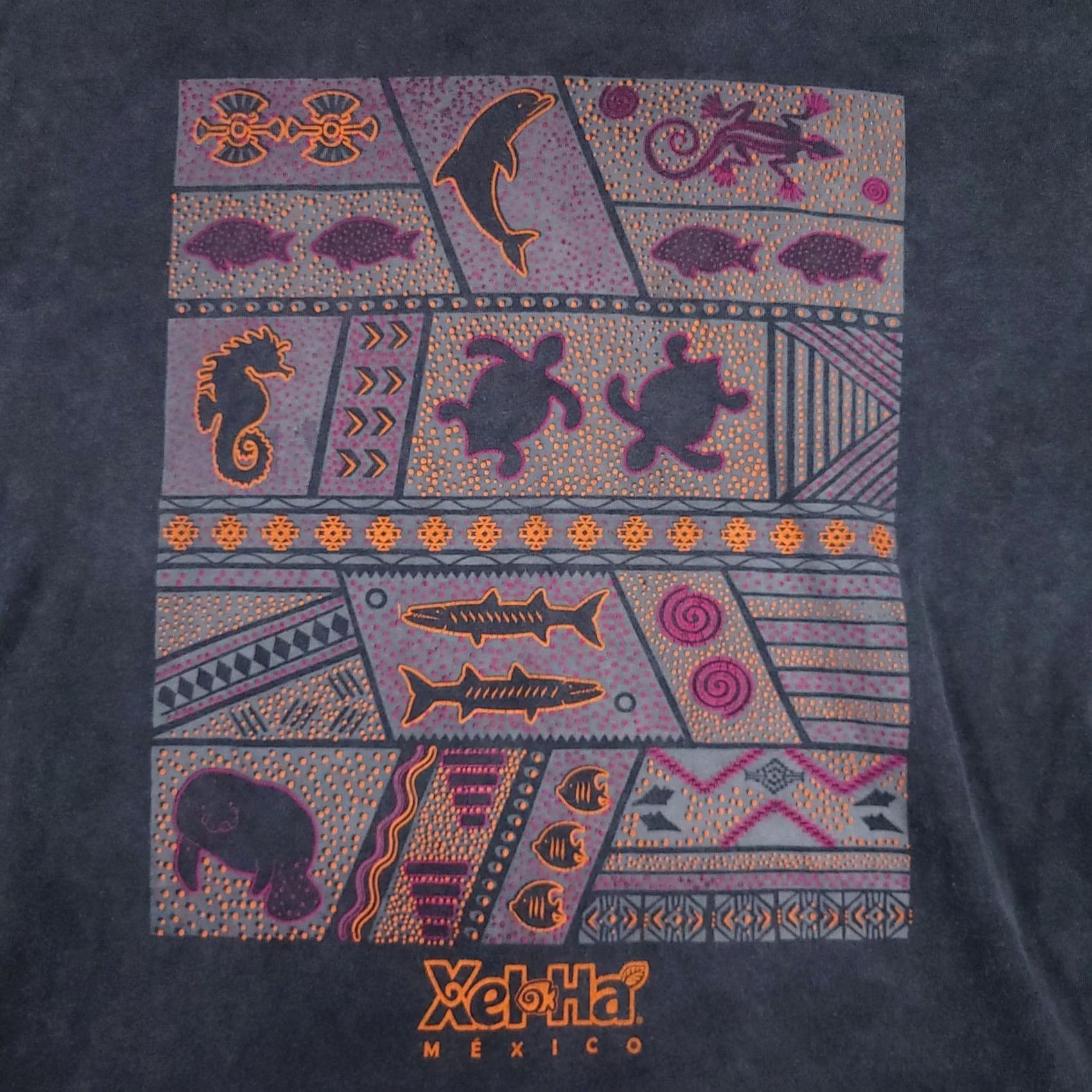 Vintage Xel-Ha Mexico Shirt Mens XL Black Graphic Sea Life Fish Turtle Tee Souvenir Size US XL / EU 56 / 4 - 4 Thumbnail