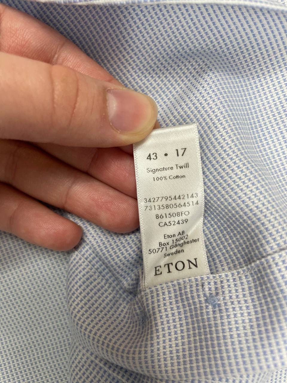 Eton Eton Men Cotton Shirt Button Down Long Sleeve Slim Fit Size US XL / EU 56 / 4 - 5 Thumbnail
