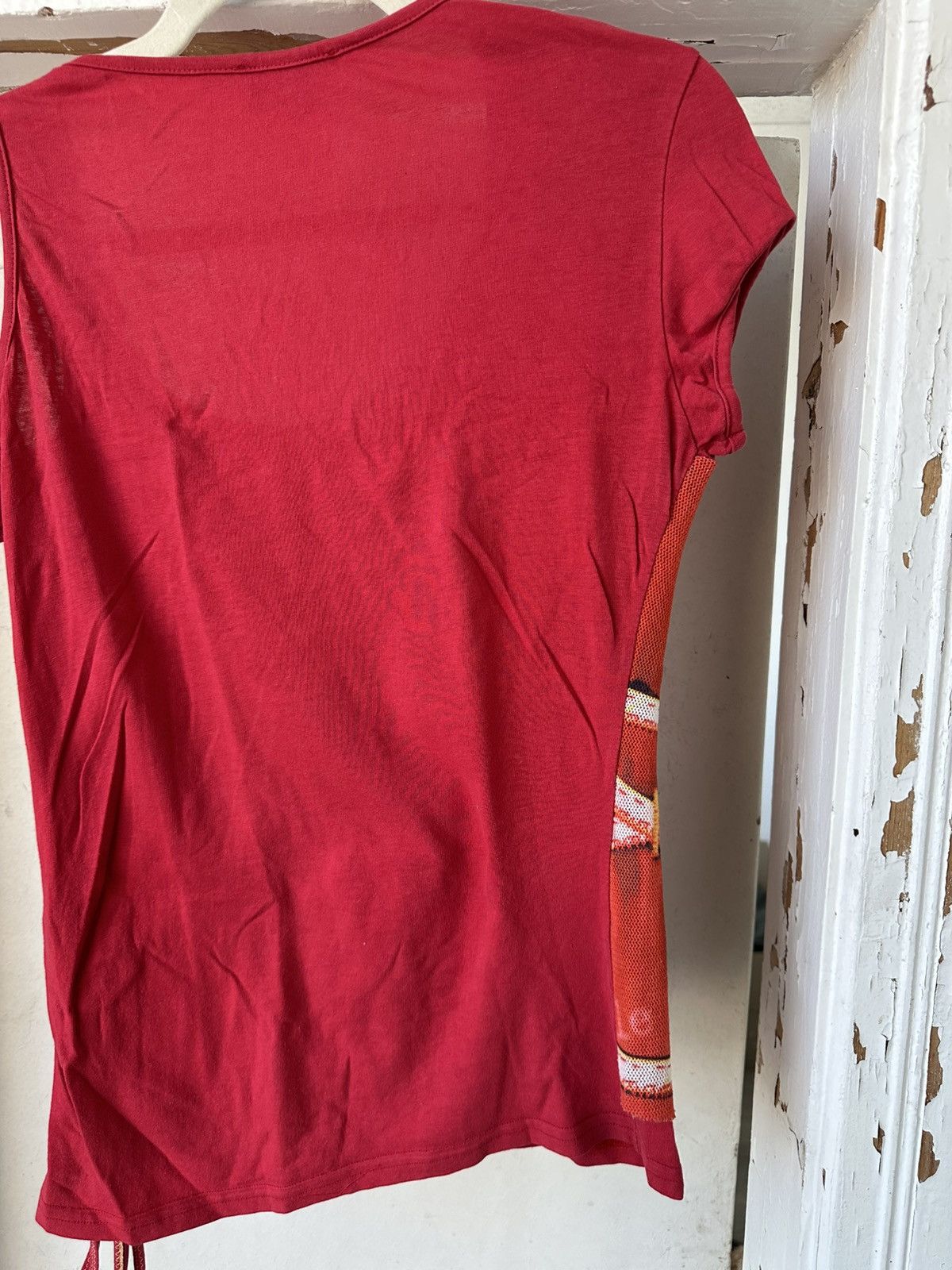 Beauty Beast × If Six Was Nine × Vintage Y2K Vintage Red Printed Top Size S / US 4 / IT 40 - 6 Thumbnail