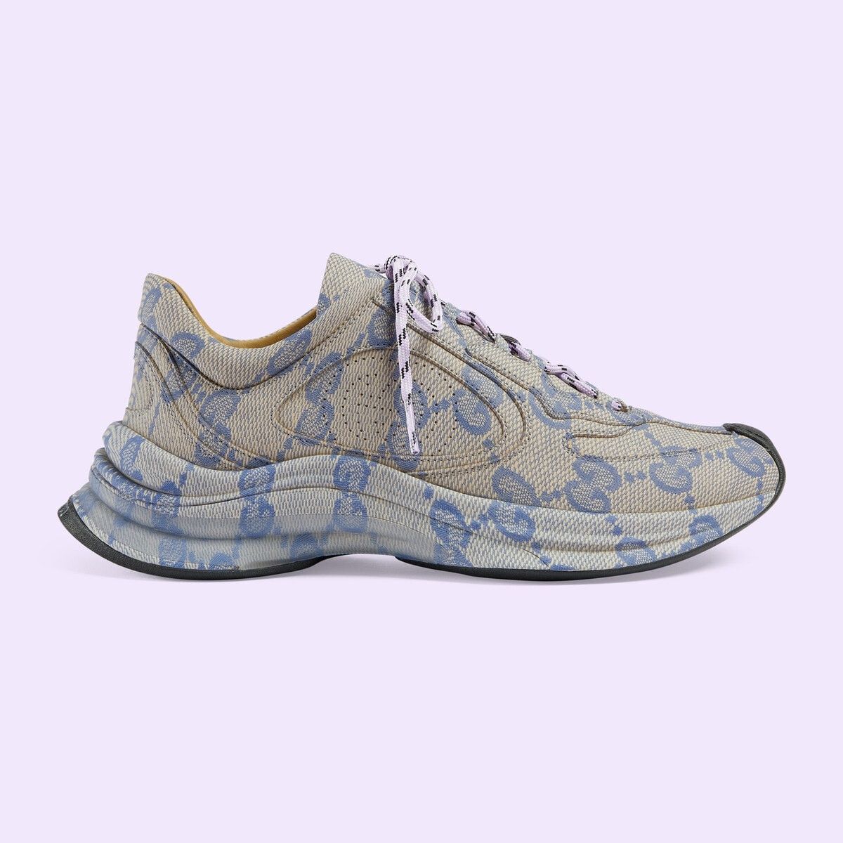 Gucci o1s1wg110225 Women's Gucci Run Sneakers in Beige & Blue Size US 8 / IT 38 - 1 Thumbnail