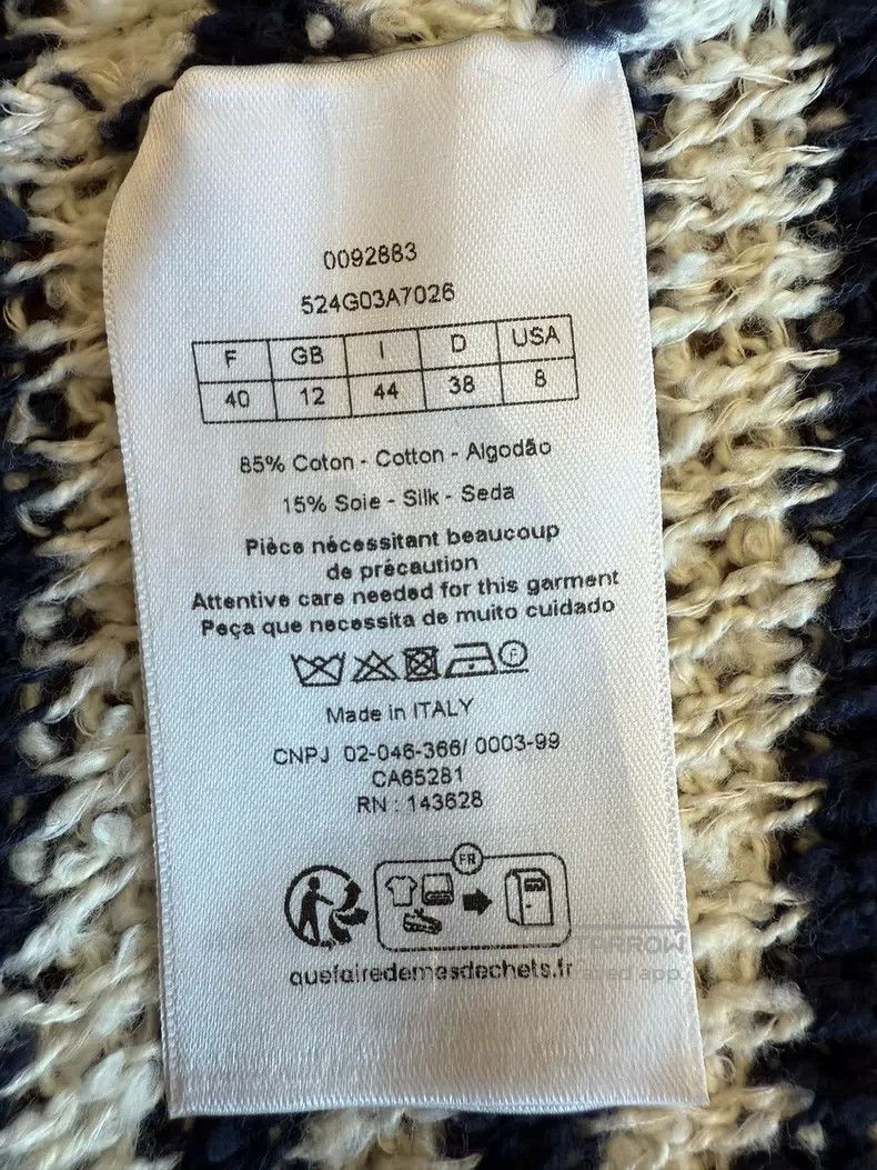 Dior Dior Black and white striped knitted cardigan coat Size S / US 4 / IT 40 - 6 Thumbnail