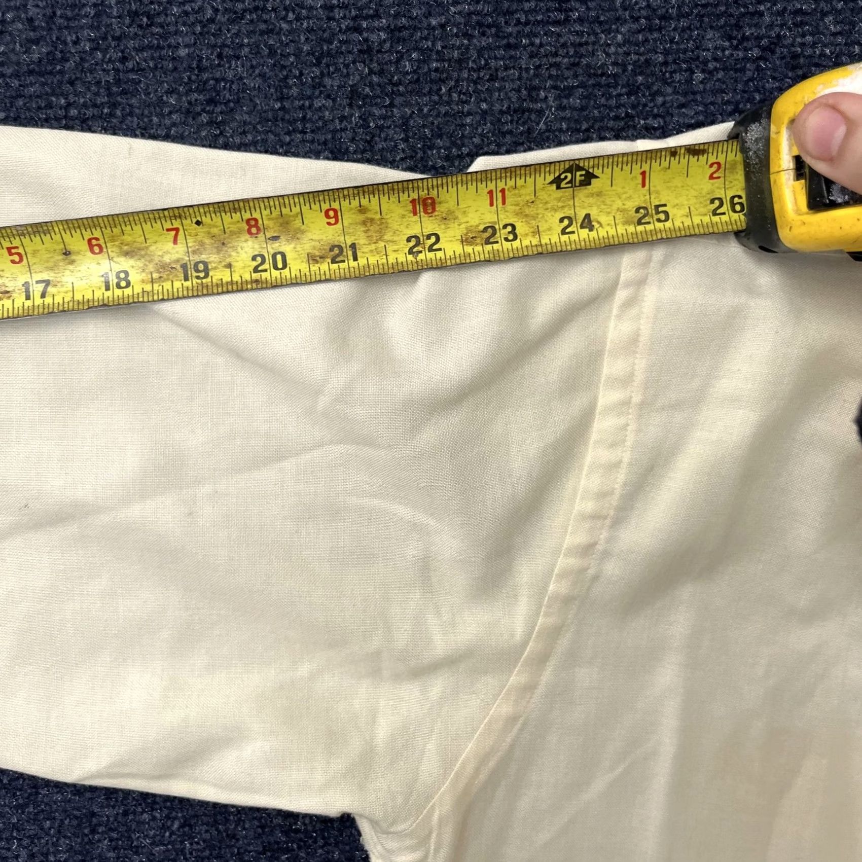 Vintage VINTAGE Durable Press Dress Shirt Mens XL White Wrinkle Resistant Long Sleeve 70s Business Formal Size 46R - 6 Thumbnail