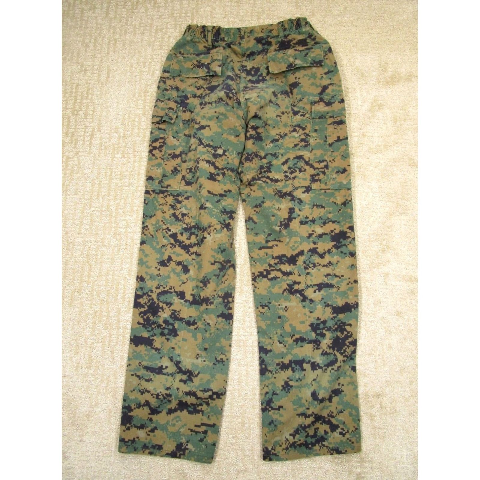 American Apparel US Military Cargo Pants Men 32x34 Green Camouflage Woodland Canvas Cotton Nylon Pockets Jeans/Workwear Size US 32 / EU 48 - 3 Thumbnail