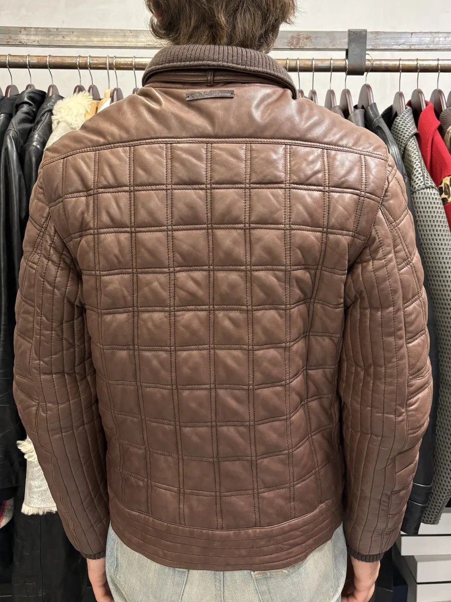 Roberto Cavalli 2000s Roberto Cavalli Brown Square Detachable Sleeves Leather Jacket Size US M / EU 48-50 / 2 - 6 Thumbnail