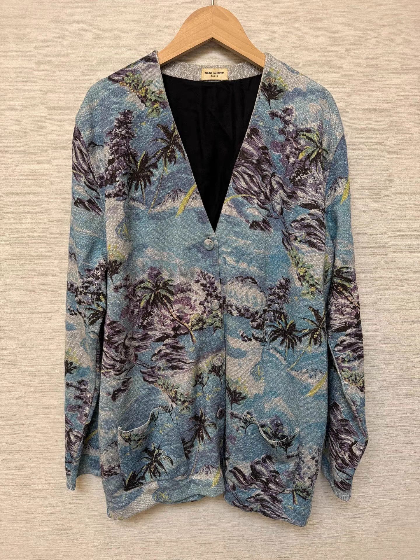 Saint Laurent Paris Saint Laurent Paris Wave Pattern Cardigan K6 Size US M / EU 48-50 / 2 - 2 Thumbnail