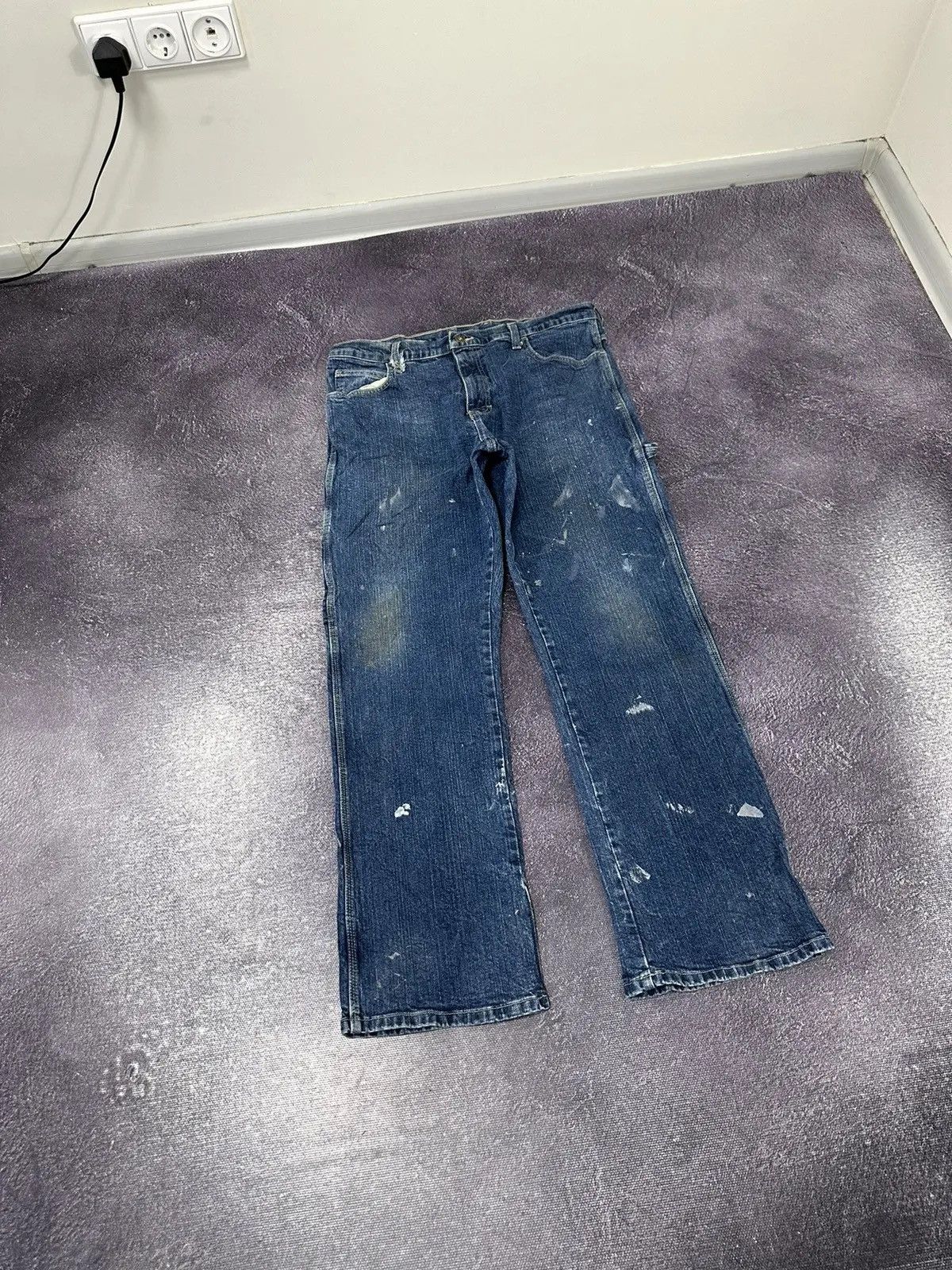 Dickies × Vintage Vintage Dickies Blue Painted Work Hype Denim Jeans Size US 33 - 8 Thumbnail