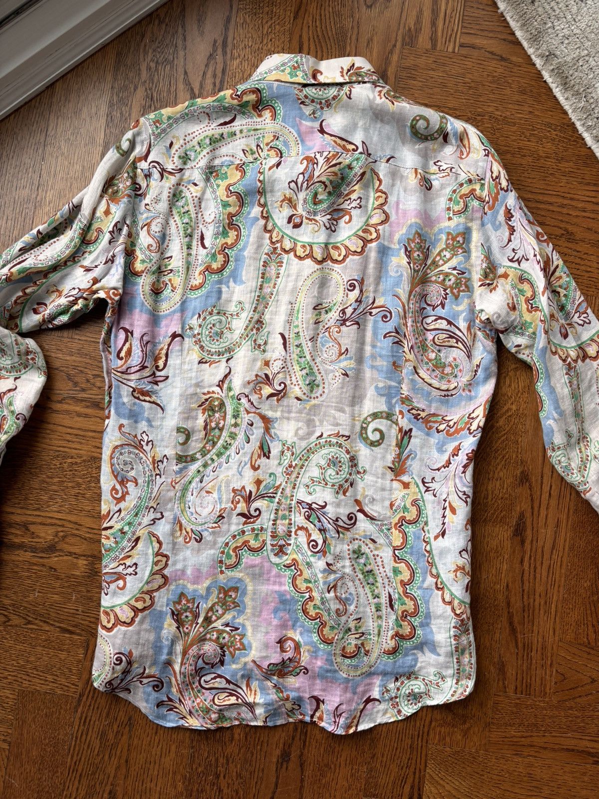 Designer × Etro Etro 35 Linen Button Up Dress Shirt Italy Paisely ETRO Italy Size US S / EU 44-46 / 1 - 8 Thumbnail