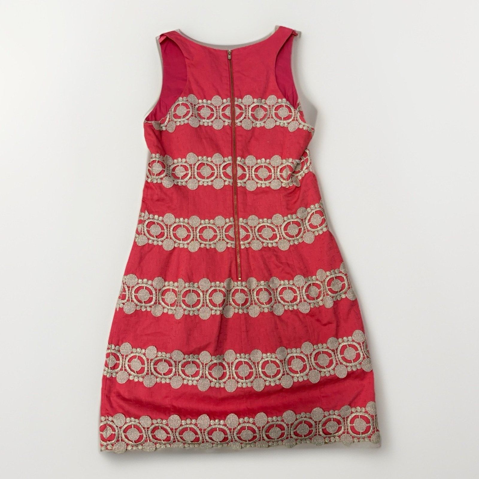 Lilly Pulitzer Lilly Pulitzer Janice Shift Dress 2 Embroidery Pink Gold Size XS / US 0-2 / IT 36-38 - 2 Thumbnail
