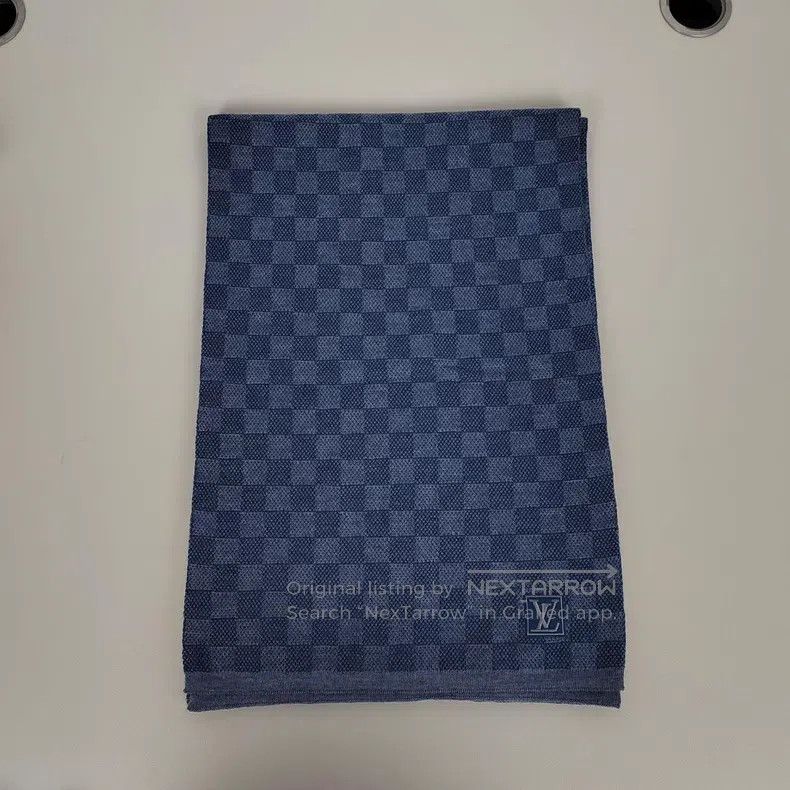 Louis Vuitton Louis Vuitton Blue Checker Scarf Size ONE SIZE - 4 Thumbnail