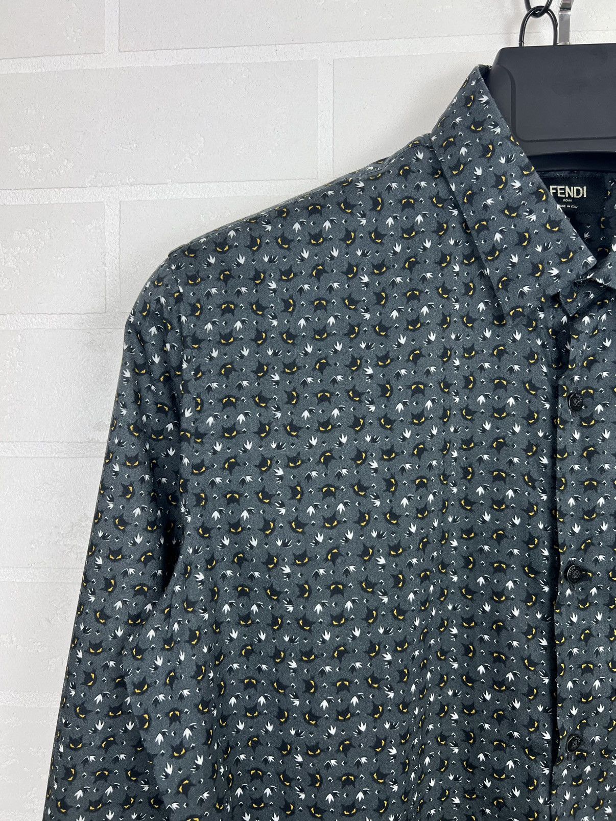 Fendi FENDI ROMA Shirt Button Up Monogram Monster Cat Eyes Pattern Size US S / EU 44-46 / 1 - 6 Thumbnail