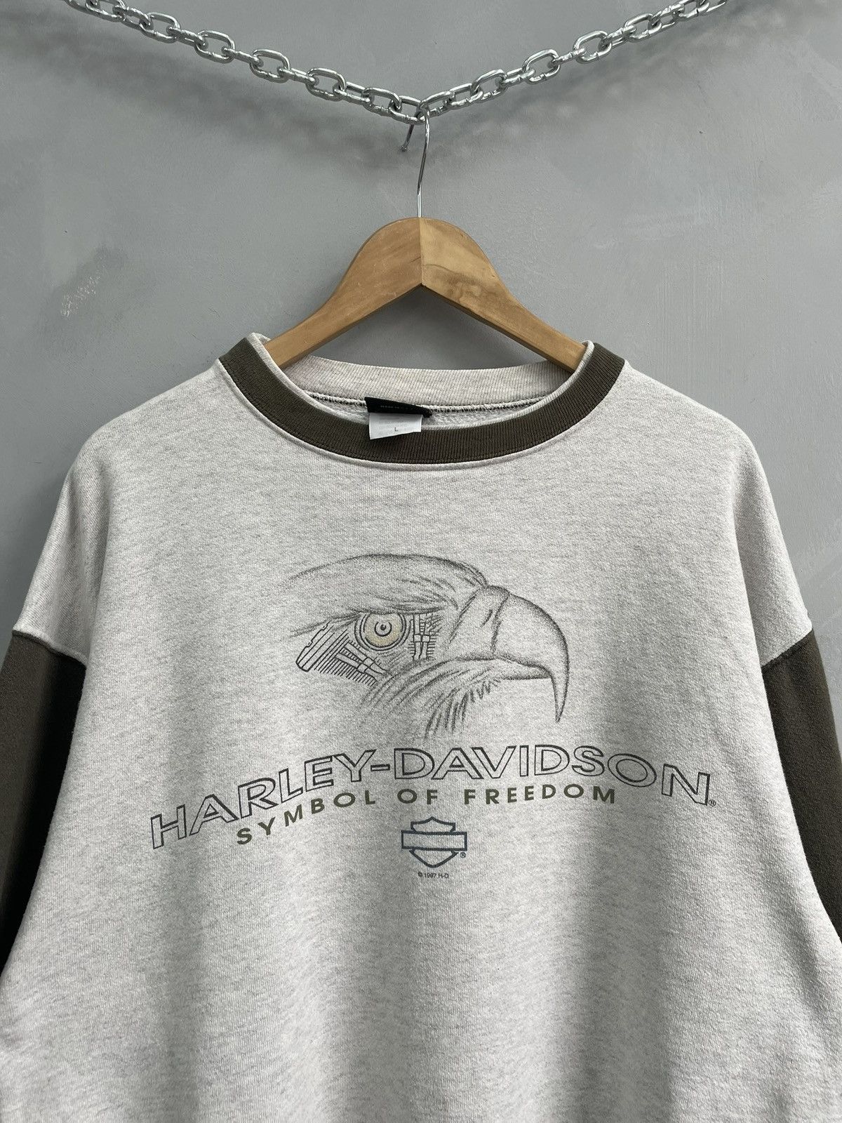 Harley Davidson rare boxy fit Harley Davidson 90s 3d emblem sweatshirt Size US L / EU 52-54 / 3 - 3 Thumbnail
