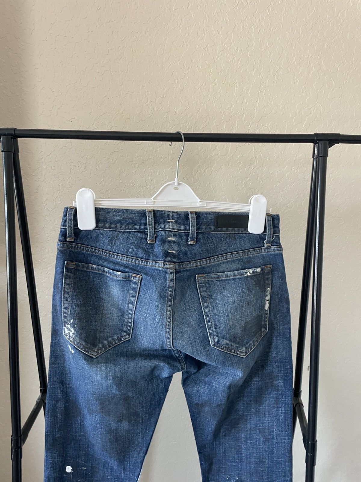 Mr. Completely Button Fly Distressed paint plash skinny jeans Size US 30 / EU 46 - 8 Thumbnail