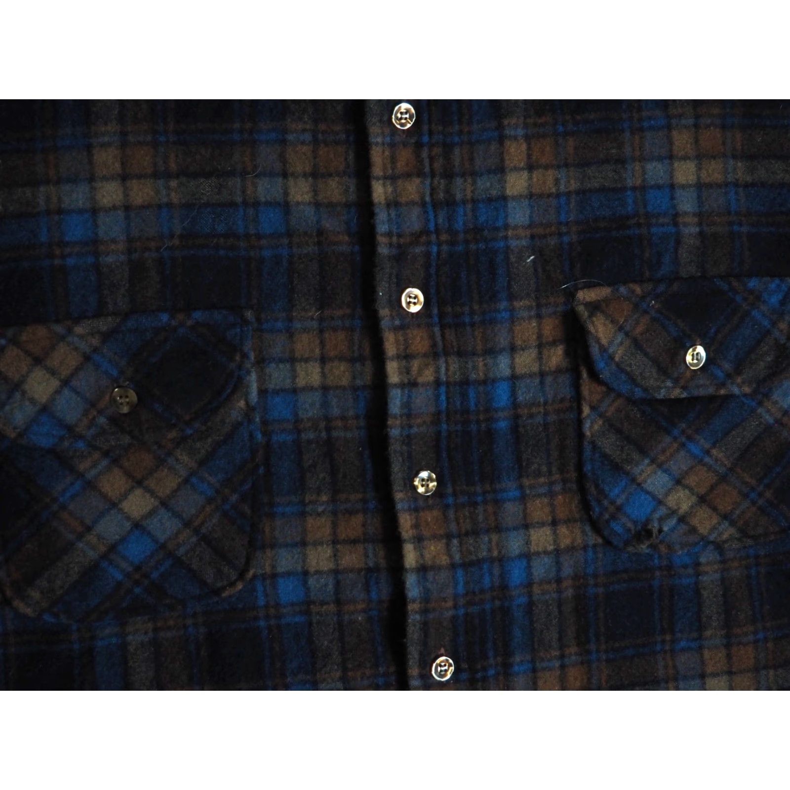 Pendleton **VTG 70s Pendleton Blue Brown Plaid Button Shirt Mens L** User: VTG 70s Pendleton Blue Brown Plaid Button Front Wool Shirt Mens L Size US L / EU 52-54 / 3 - 4 Thumbnail