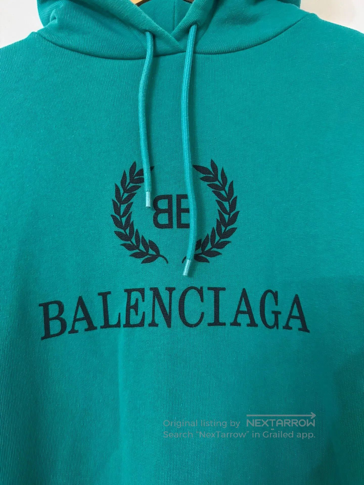 Balenciaga balenciaga turquoise hoodie with logo. Size XS / US 0-2 / IT 36-38 - 2 Thumbnail