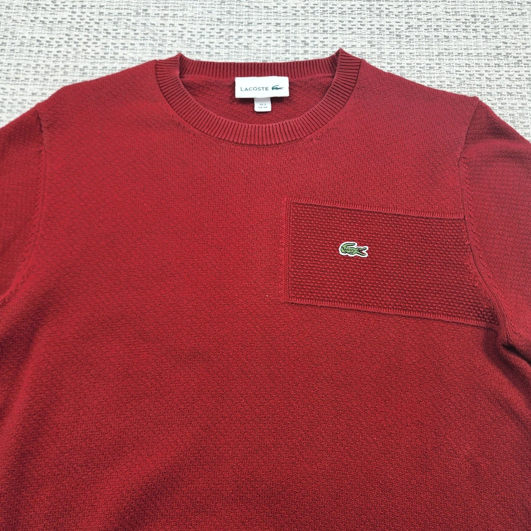 Lacoste Lacoste Sweater Mens XS Red Crewneck Pullover Knit Chest Pocket Logo Size US XS / EU 42 / 0 - 4 Thumbnail