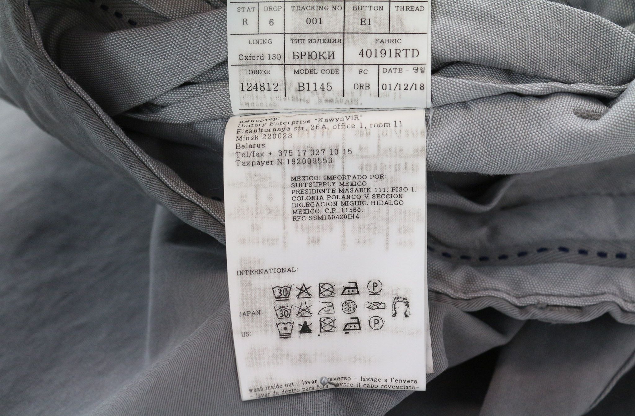 Suitsupply PORTO UK40R Grey Cotton Stretch Trousers 74267 Size US 30 / EU 46 - 7 Thumbnail