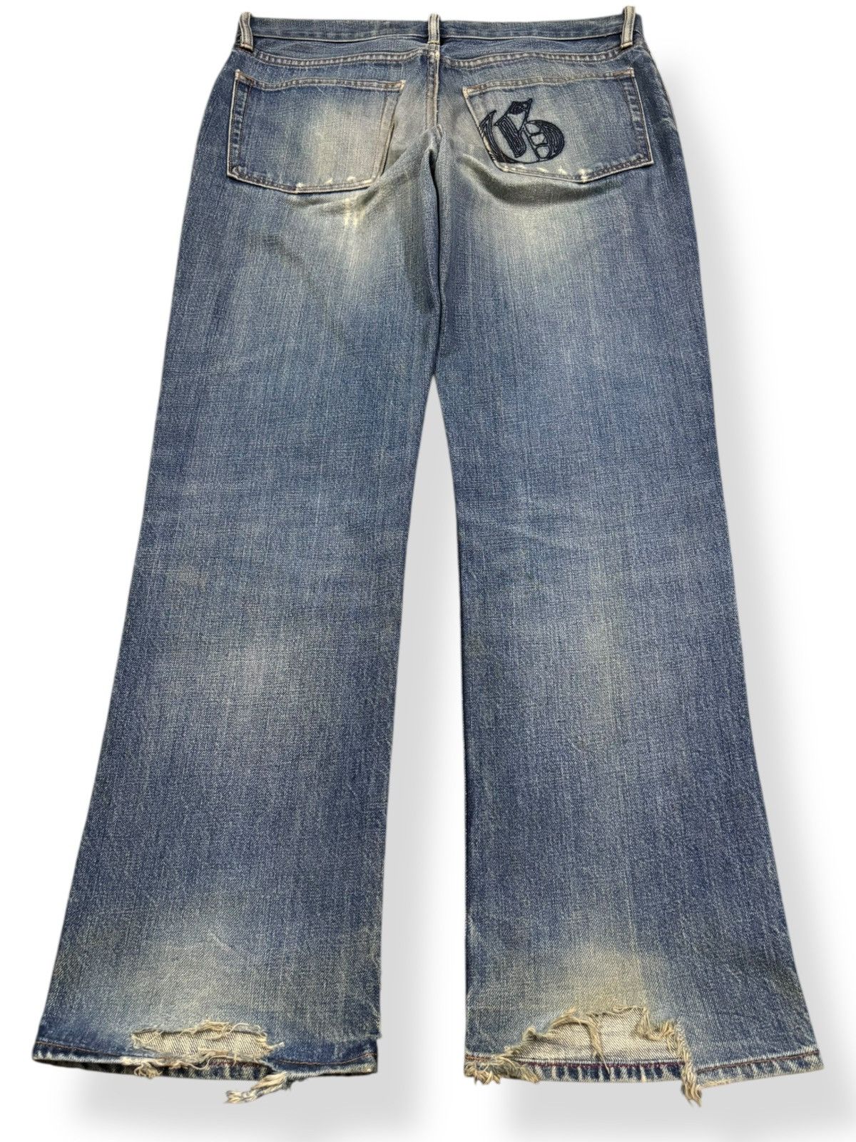 Gap Vintage Gap Blue Wash Loose Fit Distressed Grunge Jeans Size US 35 - 2 Thumbnail