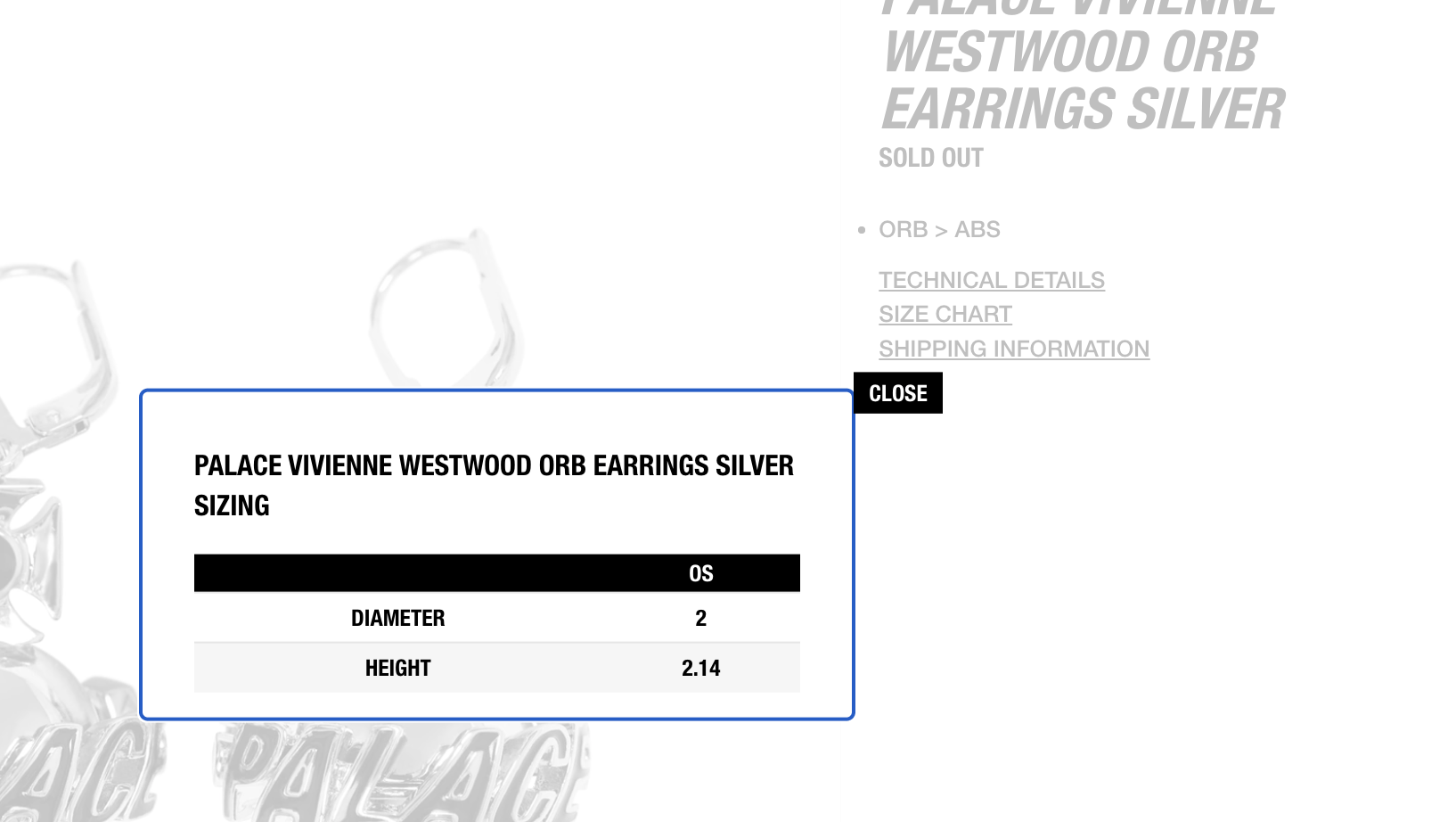 Palace × Vivienne Westwood Palace x Vivienne Westwood Orb Earrings Size ONE SIZE - 8 Thumbnail