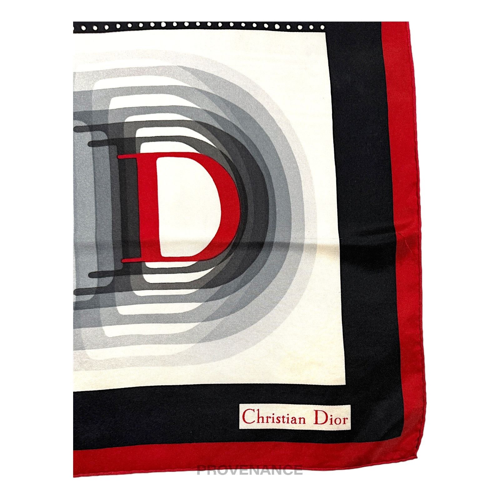 Dior 🔴 Christian Dior D Infinity Silk Scarf 75 - Red Black White Size ONE SIZE - 4 Thumbnail