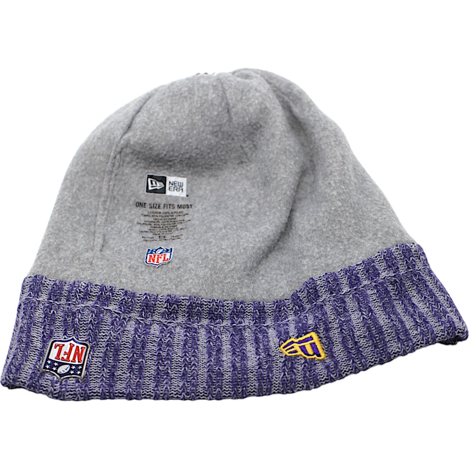 NFL × New Era Minnesota Vikings New Era NFL Winter Pom Cuffed Beanie Hat Size ONE SIZE - 4 Thumbnail