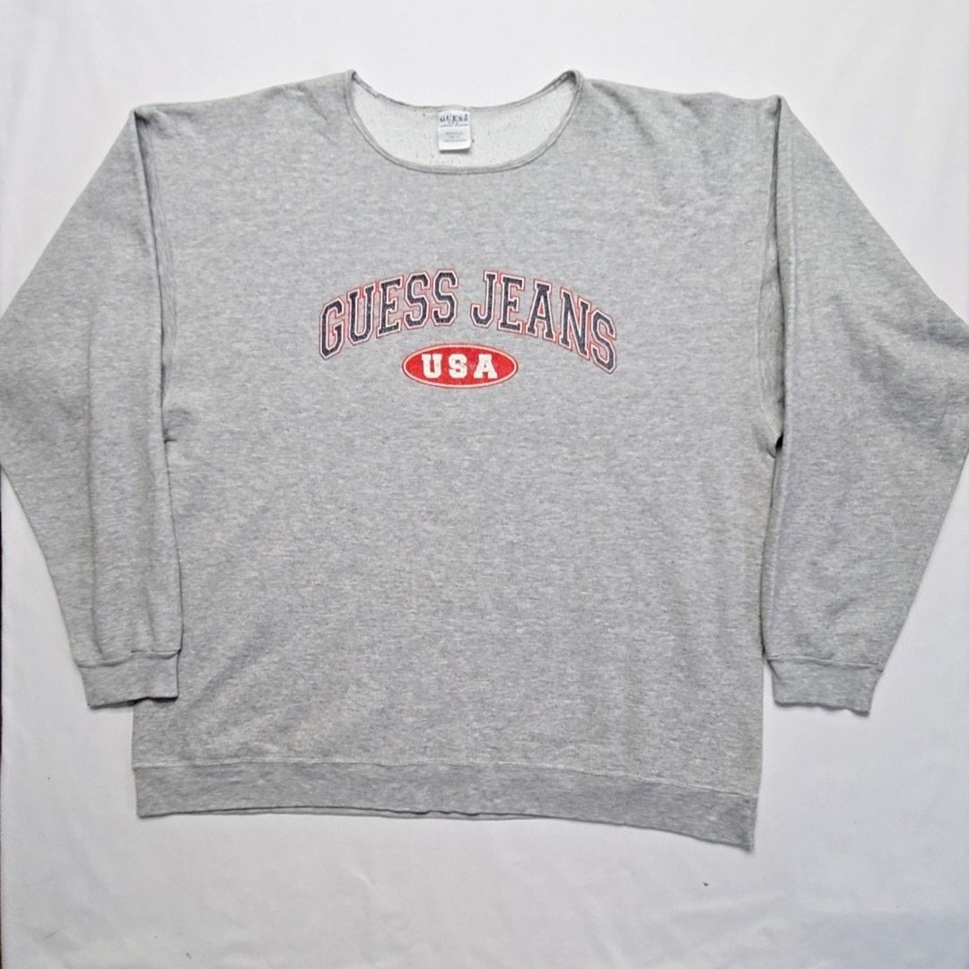 Guess Vintage Guess Jeans USA Sweatshirt Gray Logo Graphic XL 90s Size US XL / EU 56 / 4 - 1 Thumbnail