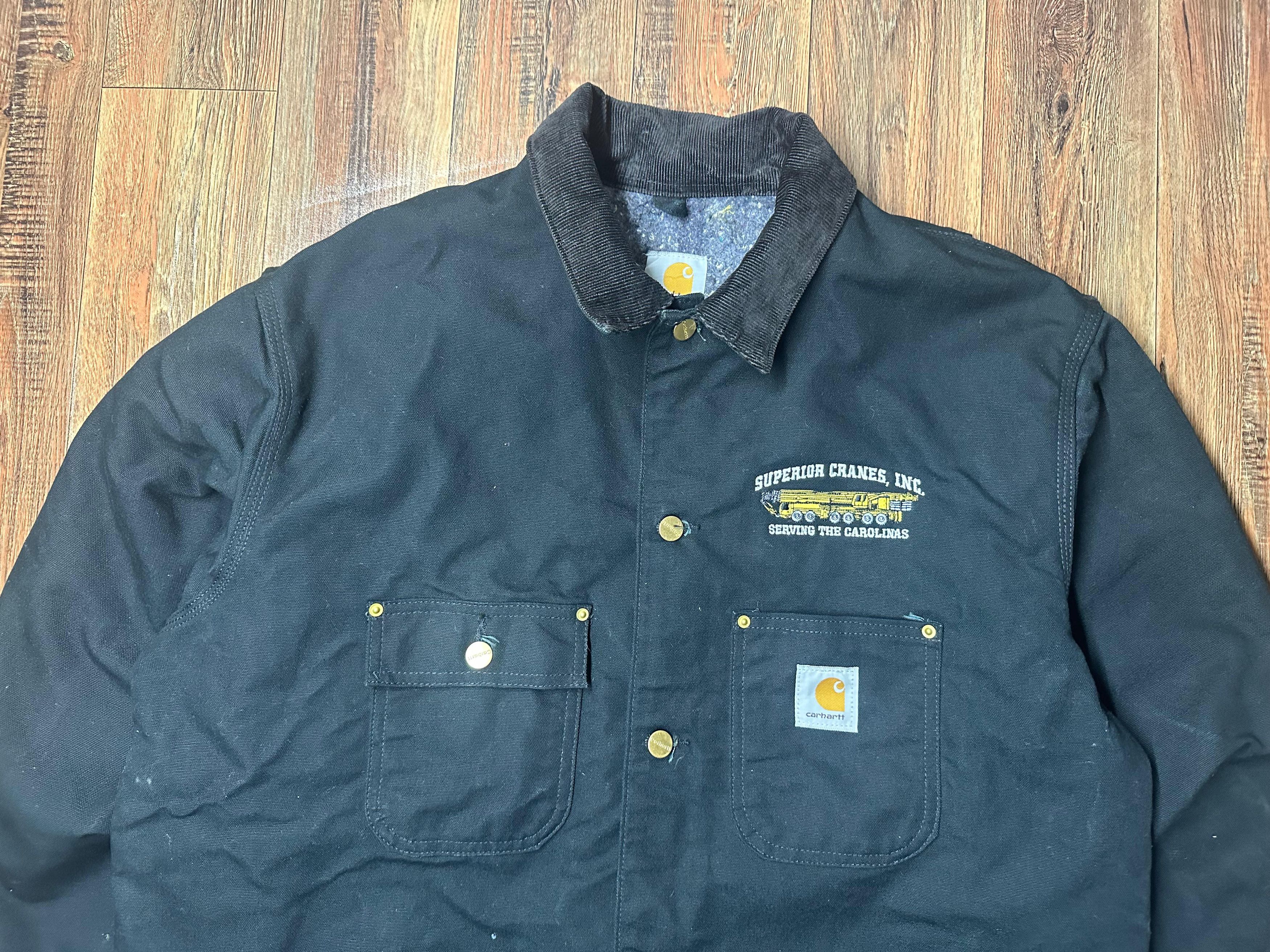 Carhartt × Vintage Vintage 90's Carhartt chore Coat C01 BLK SIZE 48 Size US XL / EU 56 / 4 - 3 Thumbnail