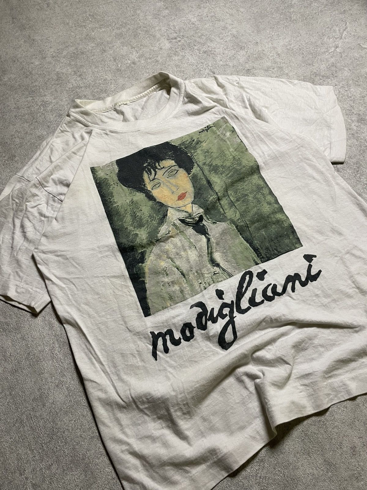 Vintage Vintage 1990 Medeo Modilliani Portrait Of A Woman In A Tie Size US M / EU 48-50 / 2 - 2 Thumbnail