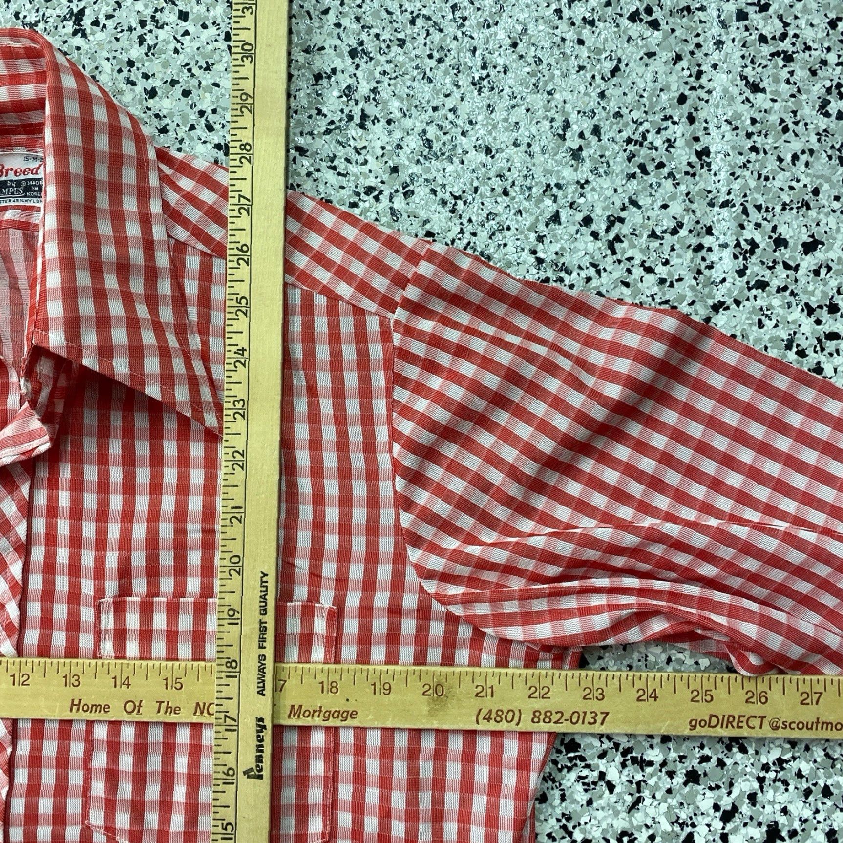 Vintage VINTAGE Campus Dagger Collar Disco Shirt Medium Red Geometric Print 70s button-up Mens Size US M / EU 48-50 / 2 - 3 Thumbnail
