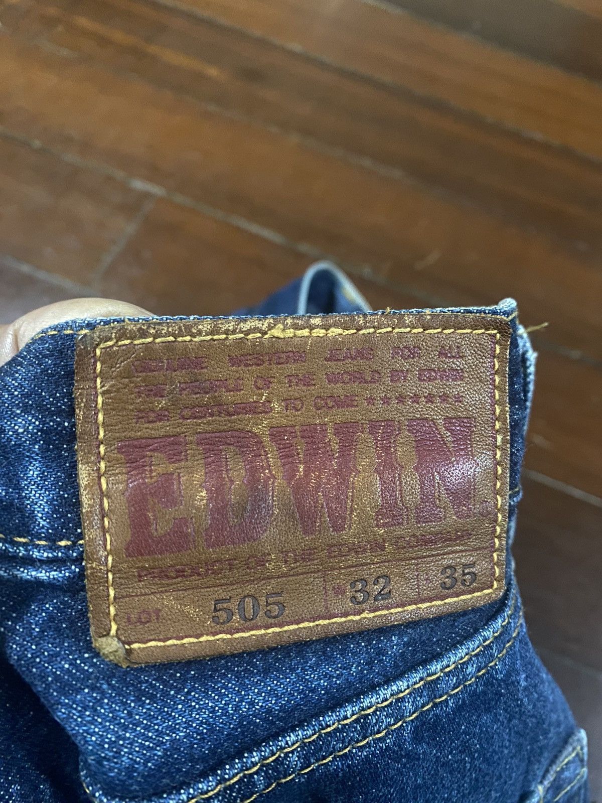 Edwin Vintage 90s Edwin 505 Selvedge Straight Jeans rusty mud wash Size US 35 - 17 Thumbnail