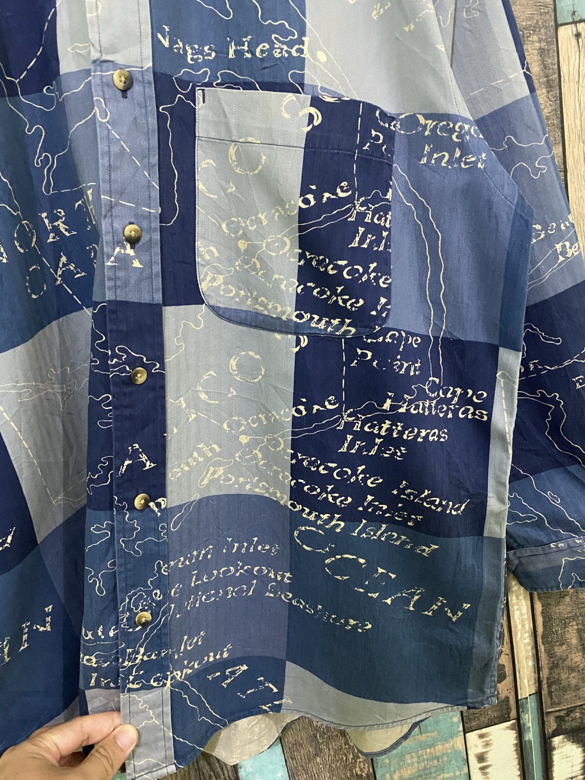 Nautica Rare Vintage Nautica Patchwork North Carolina Print Shirt Size US M / EU 48-50 / 2 - 3 Thumbnail