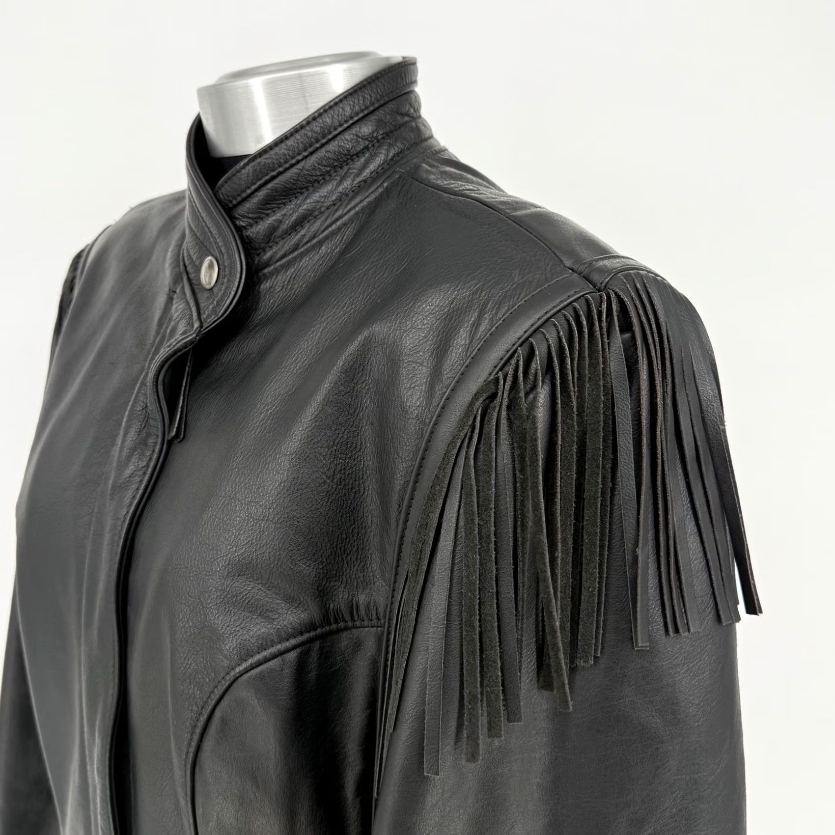 Harley Davidson VINTAGE Harley Davidson Womens Black Leather Fringe Motorcycle Jacket Sz Medium Size M / US 6-8 / IT 42-44 - 4 Thumbnail