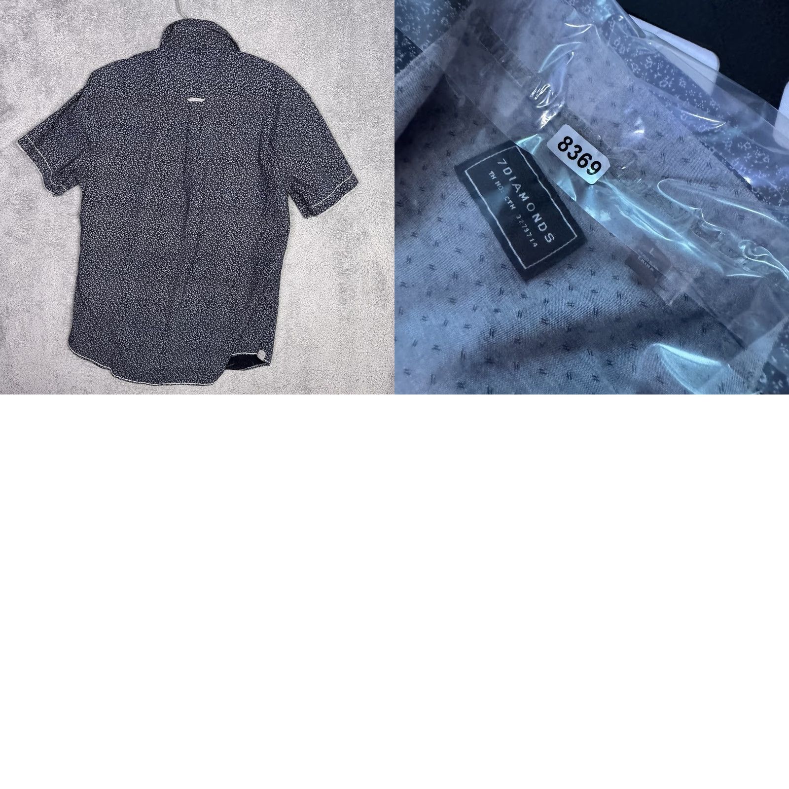 Vintage 7 Diamonds Shirt Mens L Floral 4 Way Stretch Graceland Woven Casual Short Sleeve Button-Up Black Polyester Spandex Size US L / EU 52-54 / 3 - 8 Thumbnail