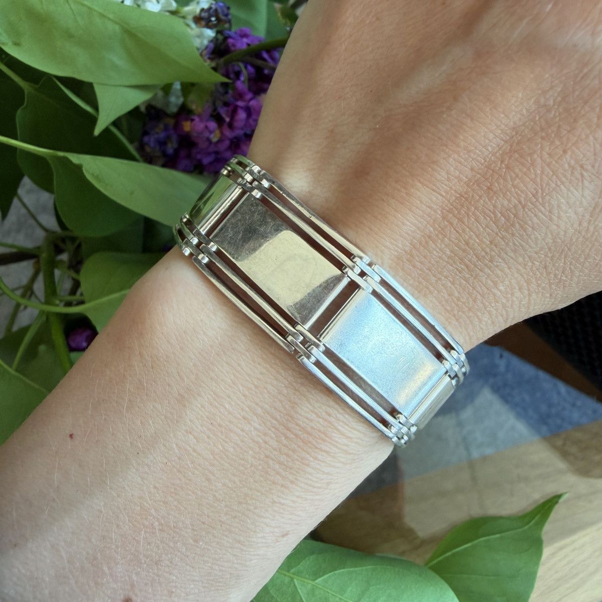 Sterling Silver Vintage 925 Sterling Silver Gate Link Men's Bracelet 37.7g Size ONE SIZE - 4 Thumbnail