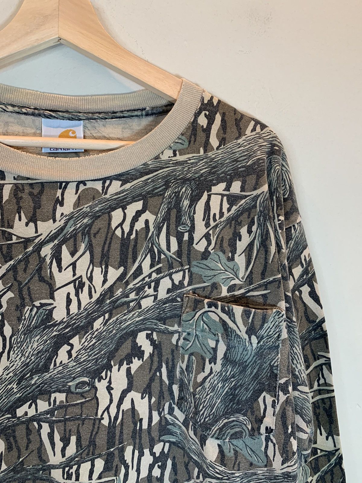 Carhartt *RARE* Vintage 80s Carhartt x Mossy Oak Camo LS Pocket Shirt Size US XL / EU 56 / 4 - 4 Thumbnail