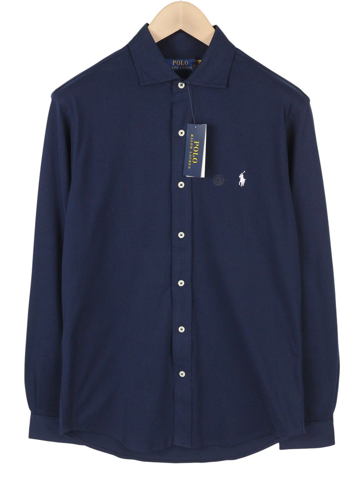 Ralph Lauren M Dark Blue Cutaway Button-Up Embroidered Logo 86991 Size US M / EU 48-50 / 2 - 1 Thumbnail