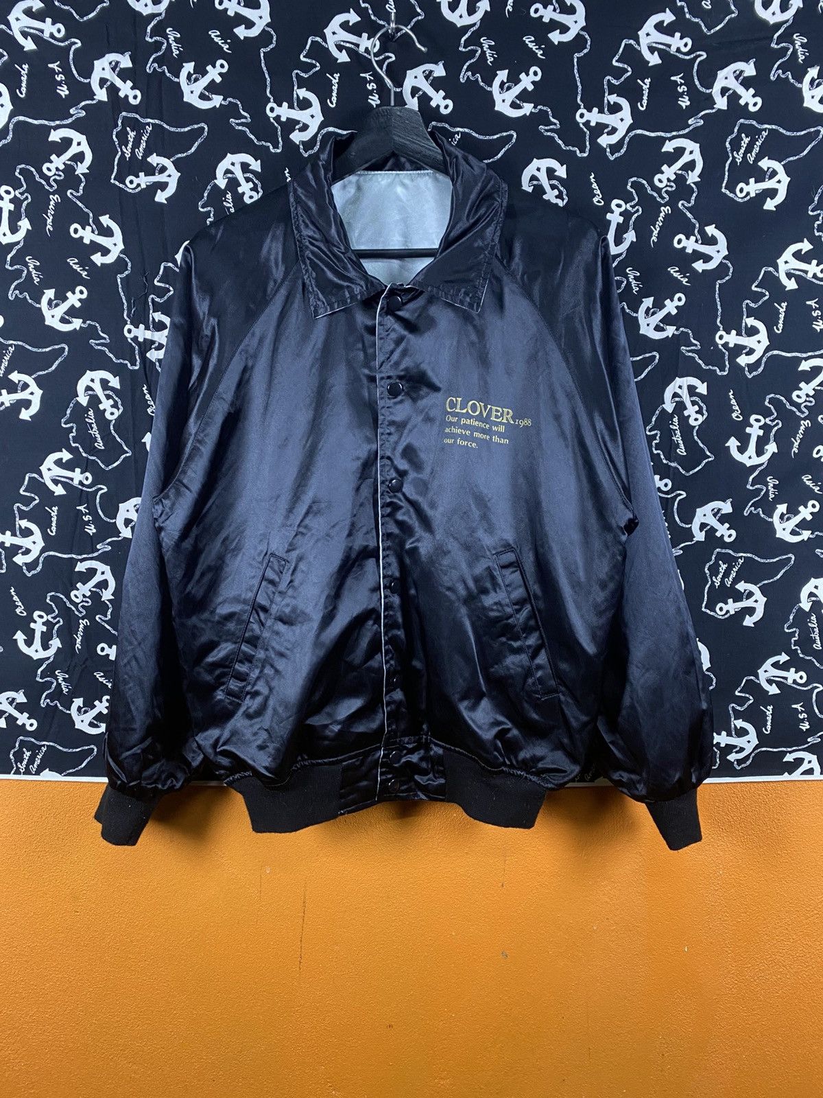 Vintage Vintage CLOVER Satin Coach Jacket Tennis Team Style Silver Size US M / EU 48-50 / 2 - 12 Thumbnail