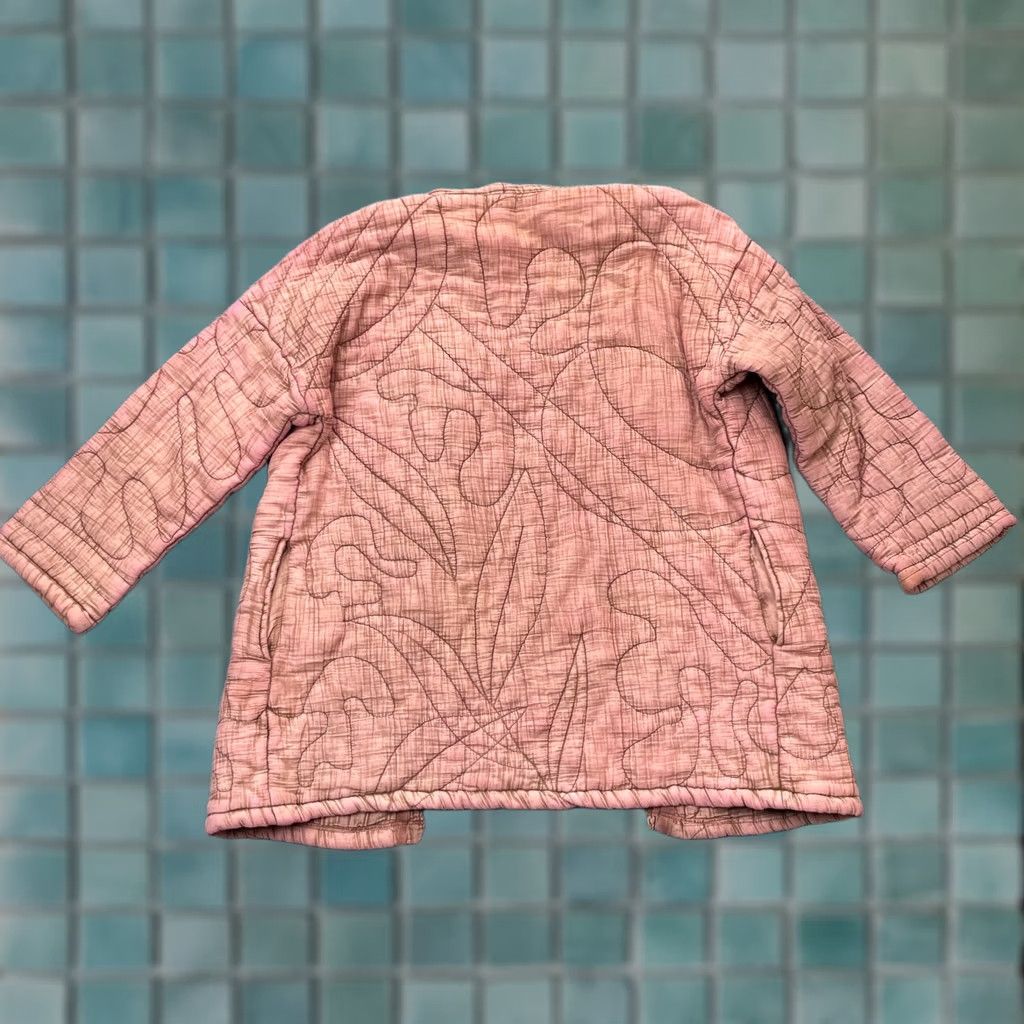 Vintage World Market Jacket Womens 2XL Pink Quilted Open Front Coat Short Sleeve Minimalist City Preppy Casual Fall Spring Ladies Size XXL / US 16-18 / IT 52-54 - 1 Thumbnail