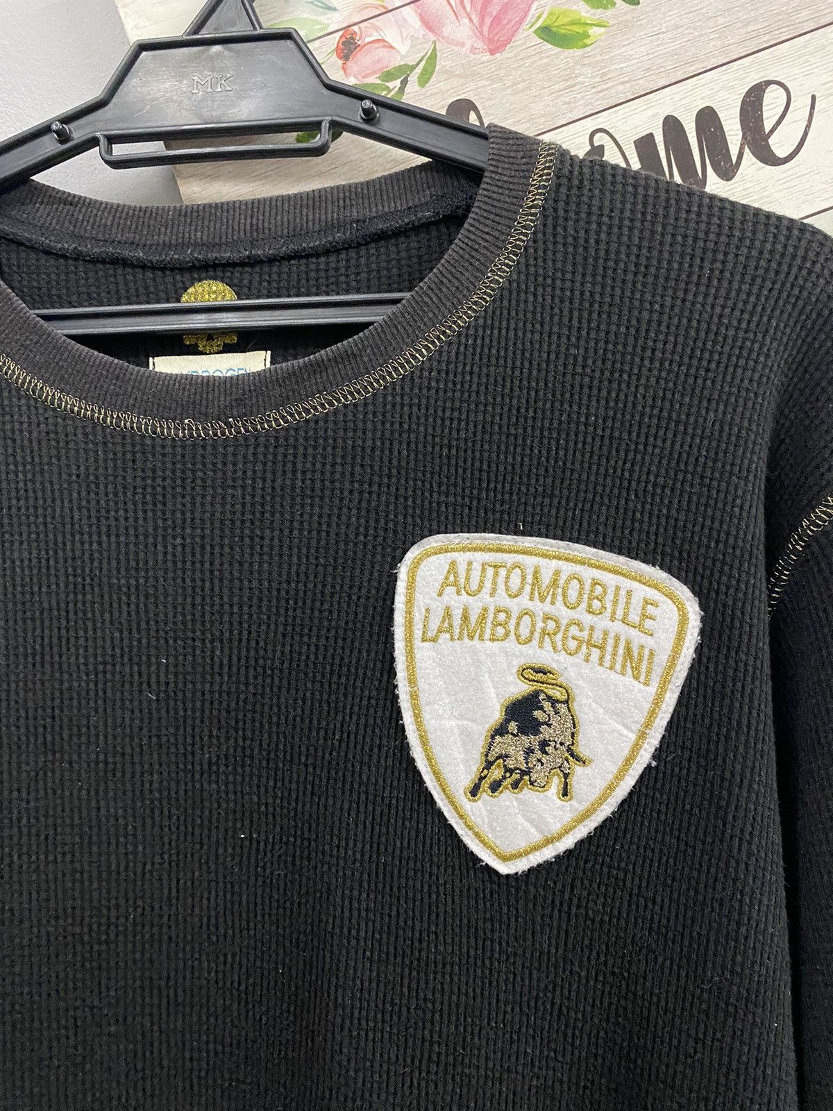 Lamborghini Vintage Lamborghini Side logo Patch fleece Hem Stitching🚄 Size US L / EU 52-54 / 3 - 2 Thumbnail