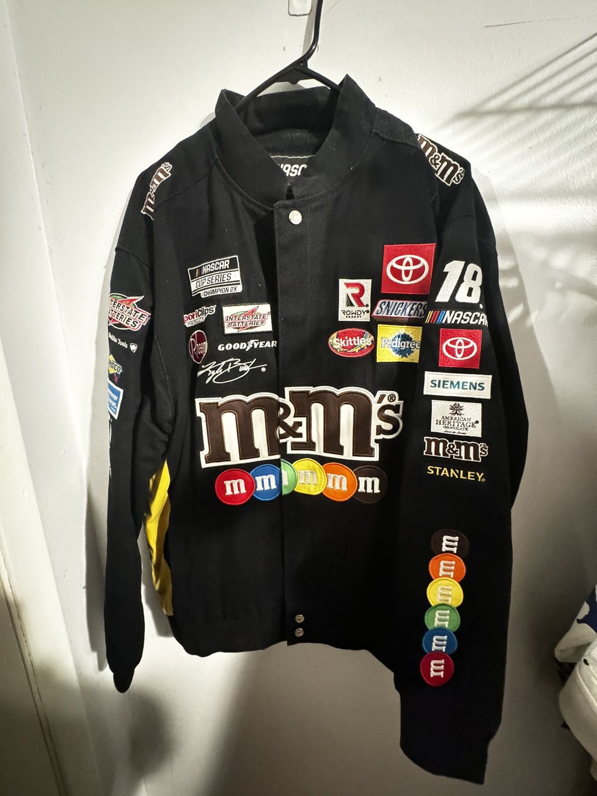 image of Nascar M&m Kyle Busch Jacket in Black, Men's (Size XL)