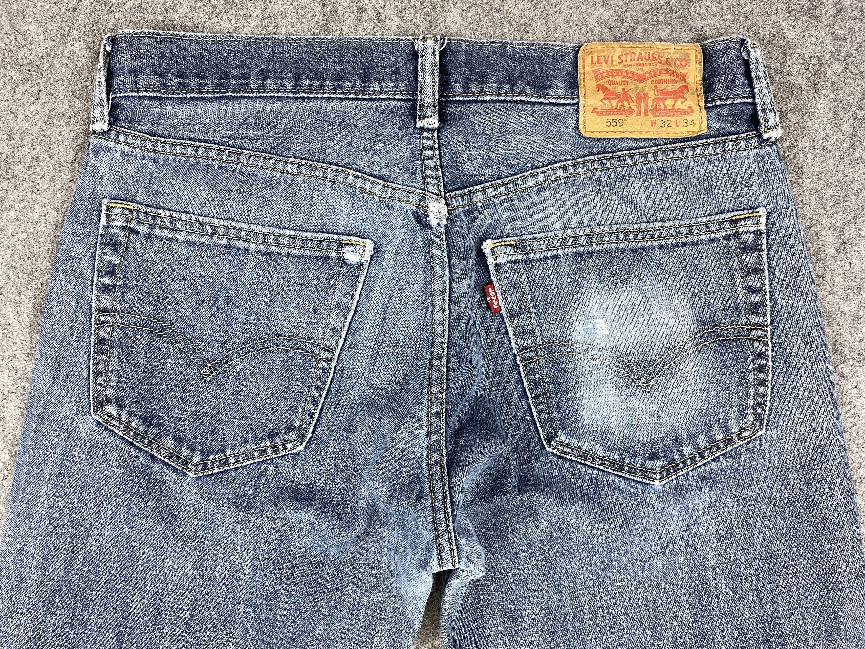 Japanese Brand Faded Blue Levi's 559 Jeans 33x33.5 Denim -JN1408 Size US 33 - 5 Thumbnail