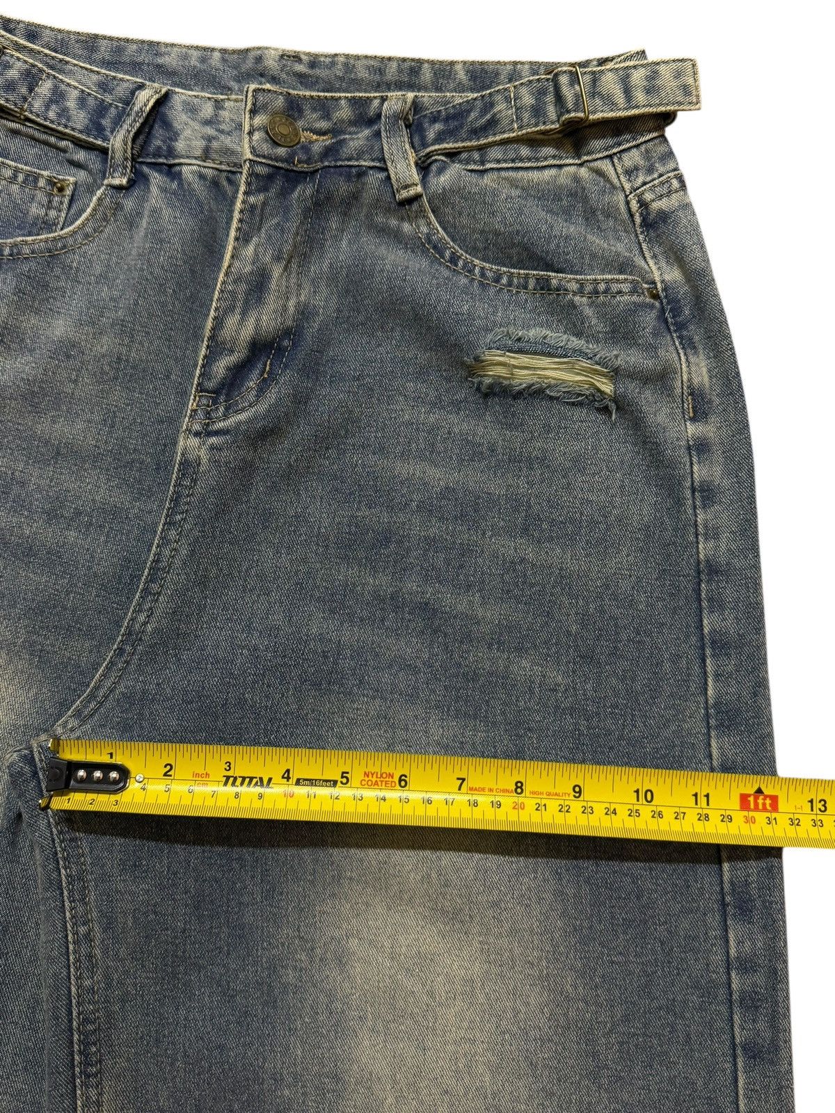 JNCO Vintage Y2K Japanese Brand Faded Wash Ripped Wide Leg Baggy Size US 28 / EU 44 - 10 Thumbnail