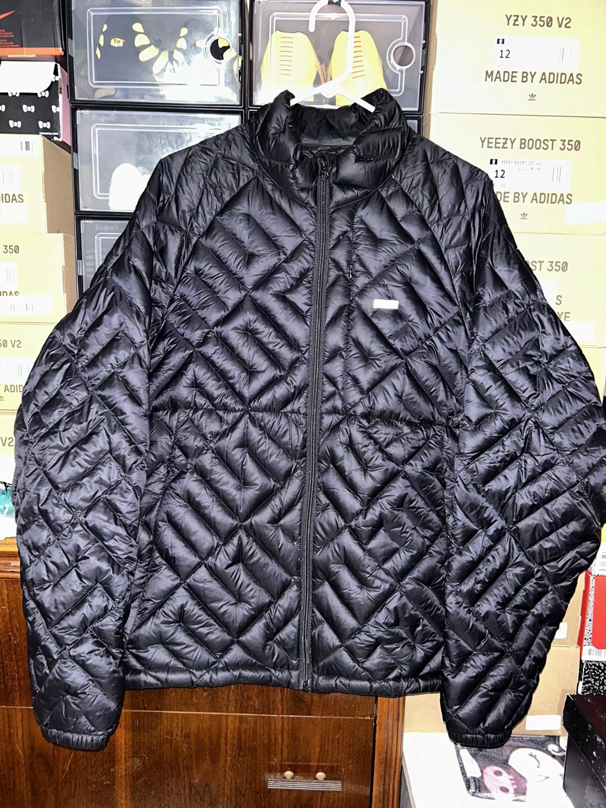 Supreme Spellout Quilted Lightweight Down Jacket - light blue